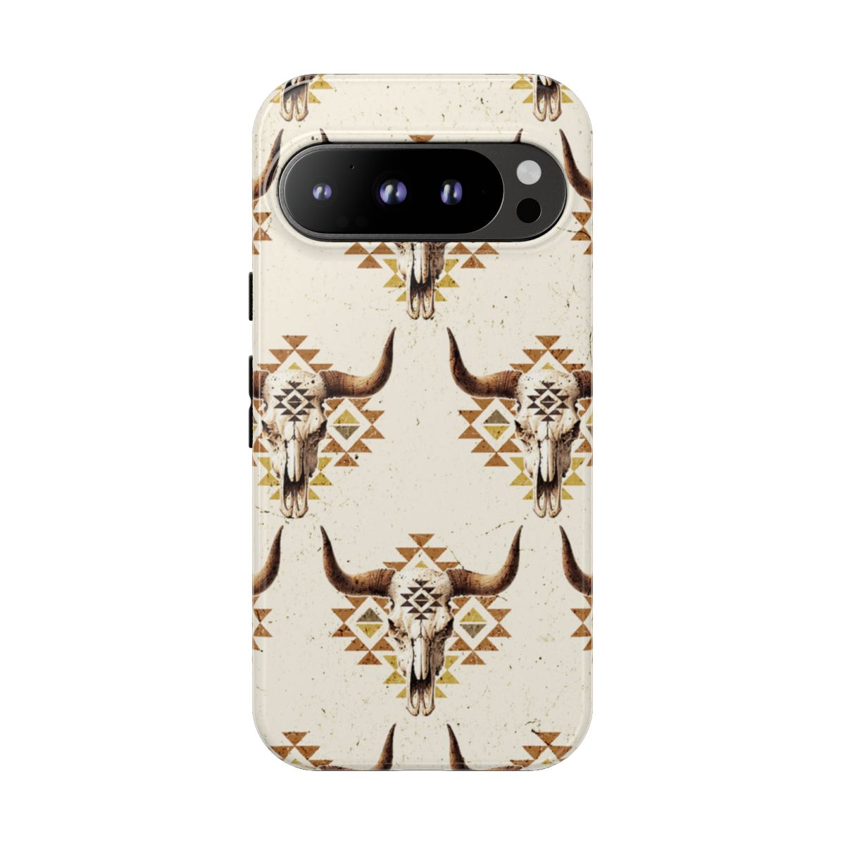 Cream Aztec Skull Tough Case