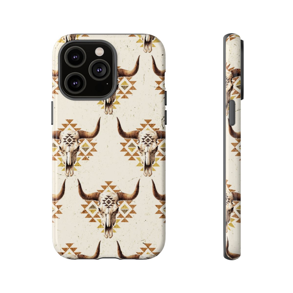Cream Aztec Skull Tough Case