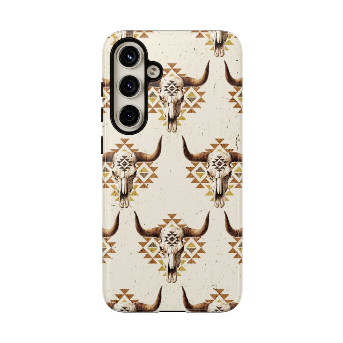 Cream Aztec Skull Tough Case