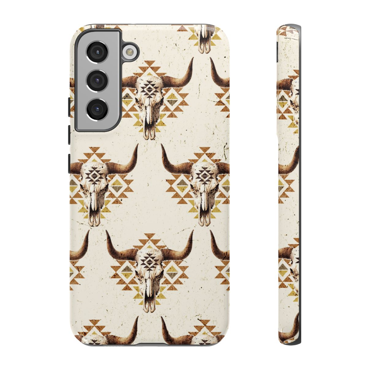 Cream Aztec Skull Tough Case