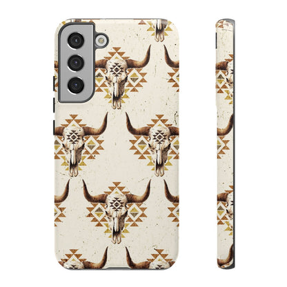 Cream Aztec Skull Tough Case