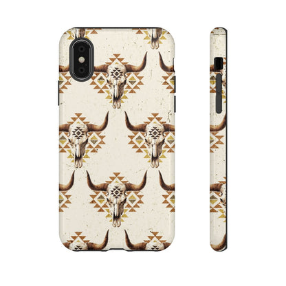 Cream Aztec Skull Tough Case