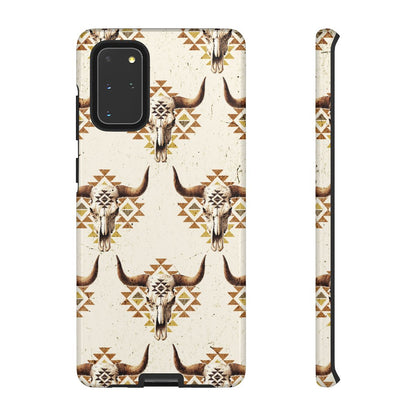 Cream Aztec Skull Tough Case
