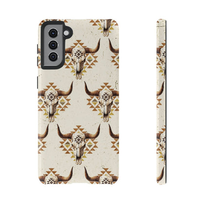 Cream Aztec Skull Tough Case