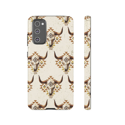 Cream Aztec Skull Tough Case
