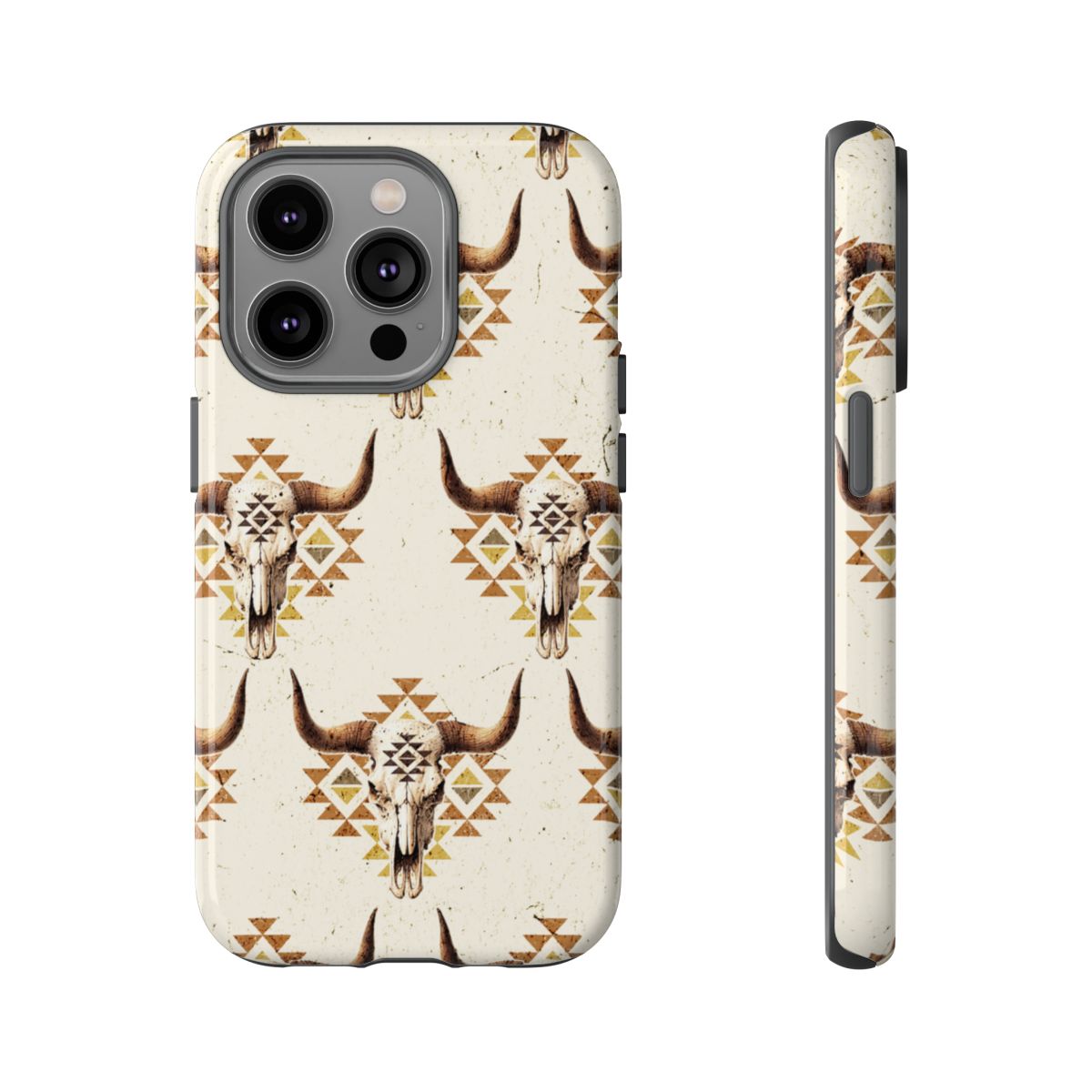 Cream Aztec Skull Tough Case