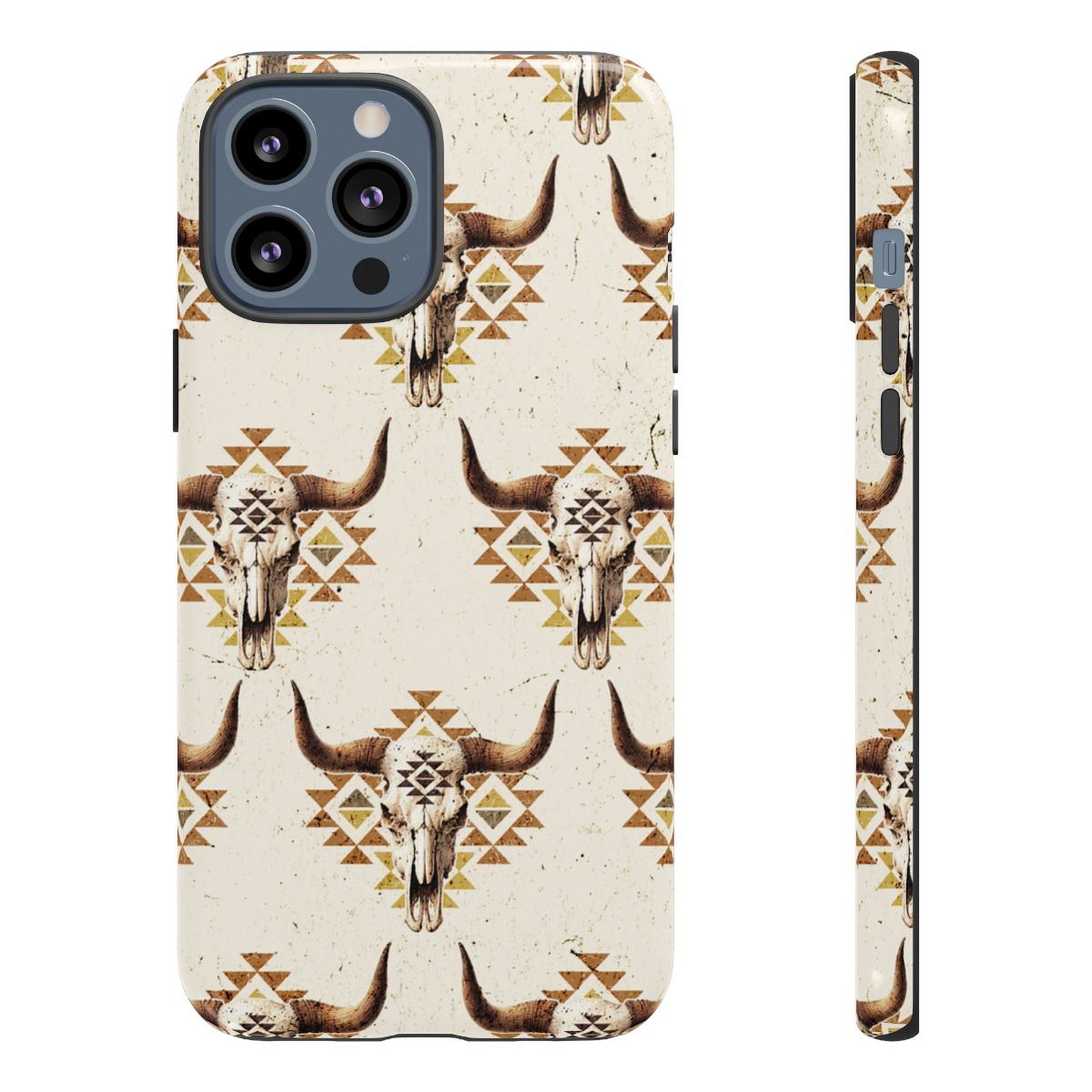 Cream Aztec Skull Tough Case