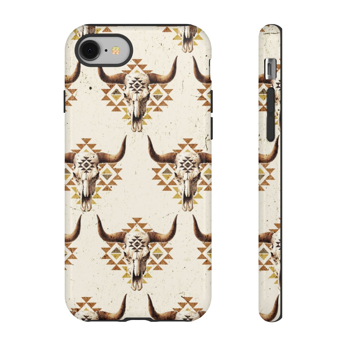 Cream Aztec Skull Tough Case