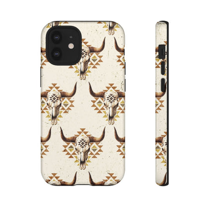Cream Aztec Skull Tough Case