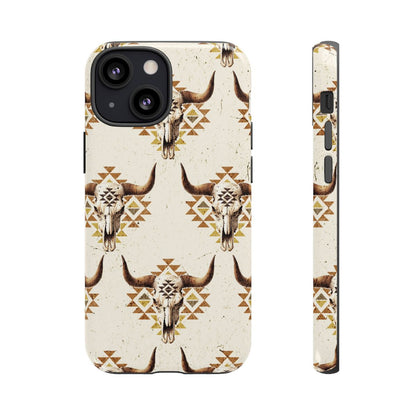 Cream Aztec Skull Tough Case