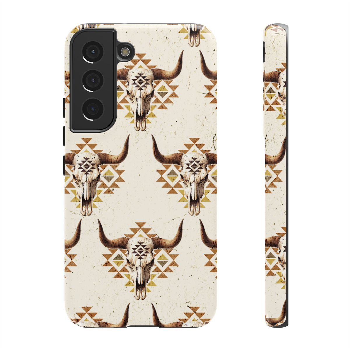 Cream Aztec Skull Tough Case
