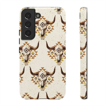 Cream Aztec Skull Tough Case