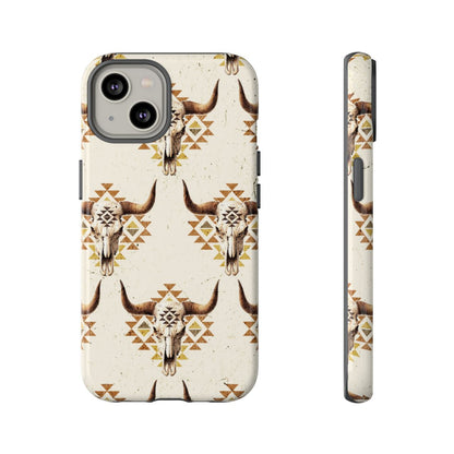 Cream Aztec Skull Tough Case