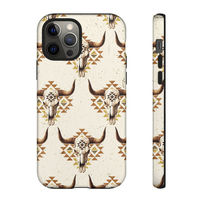 Cream Aztec Skull Tough Case