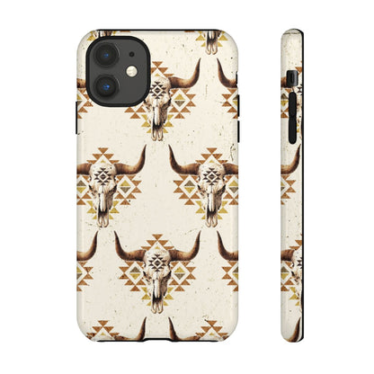 Cream Aztec Skull Tough Case