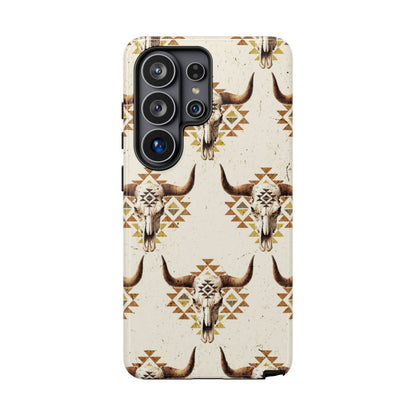 Cream Aztec Skull Tough Case