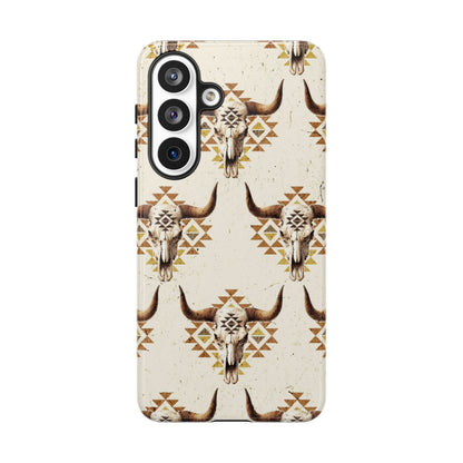 Cream Aztec Skull Tough Case