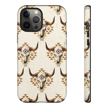 Cream Aztec Skull Tough Case
