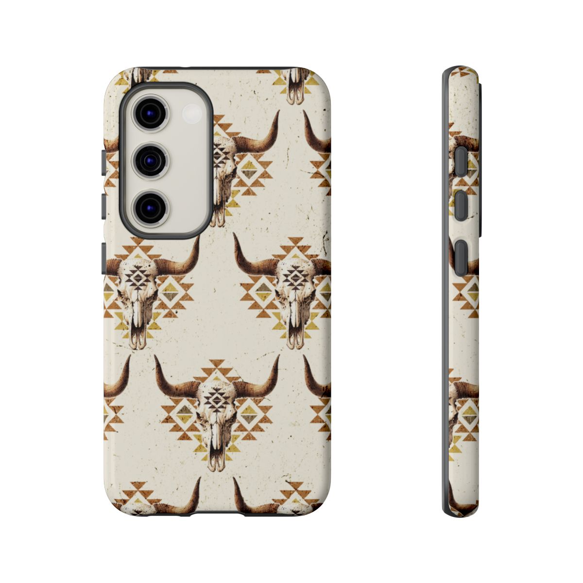 Cream Aztec Skull Tough Case