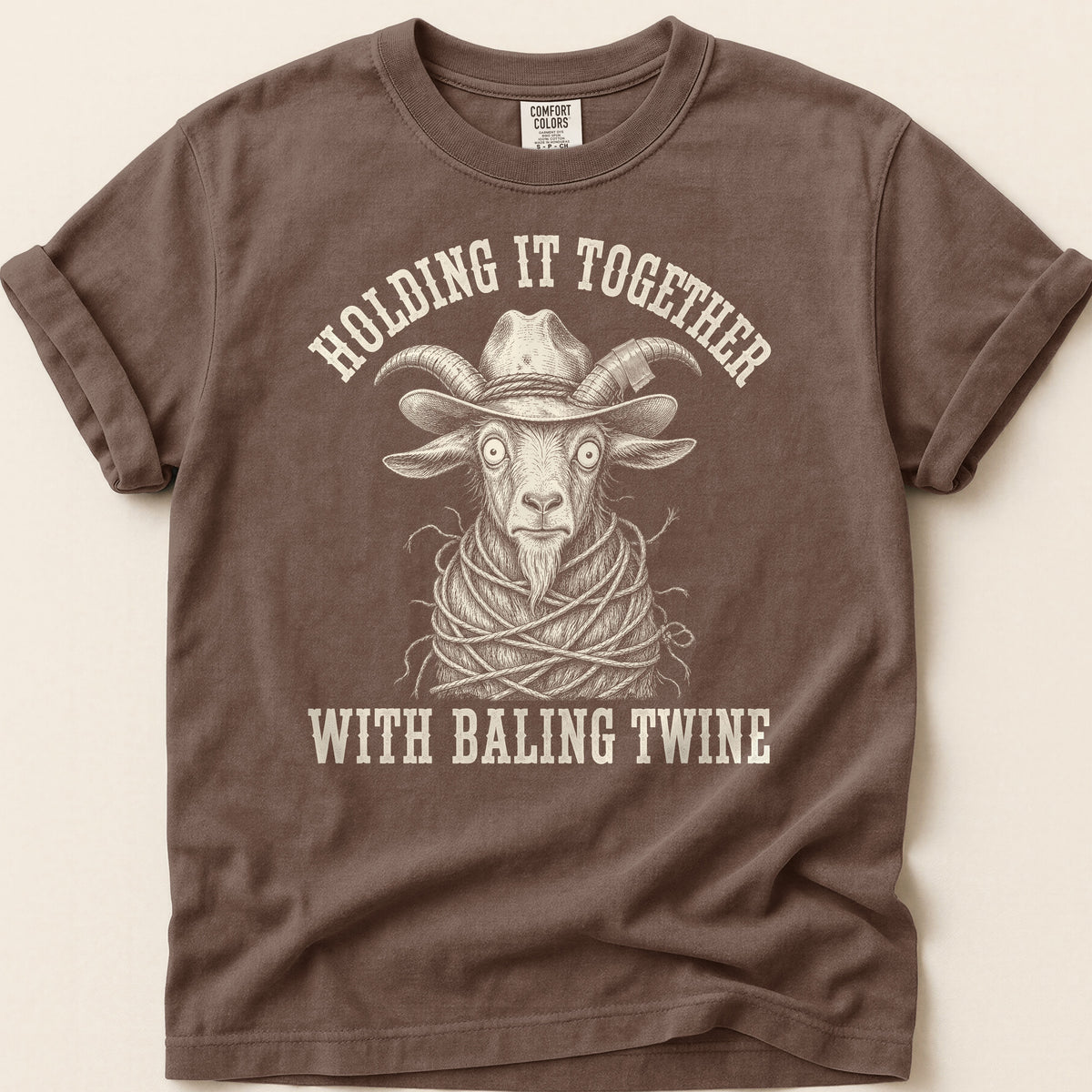 Baling Twine T-shirt on Espresso