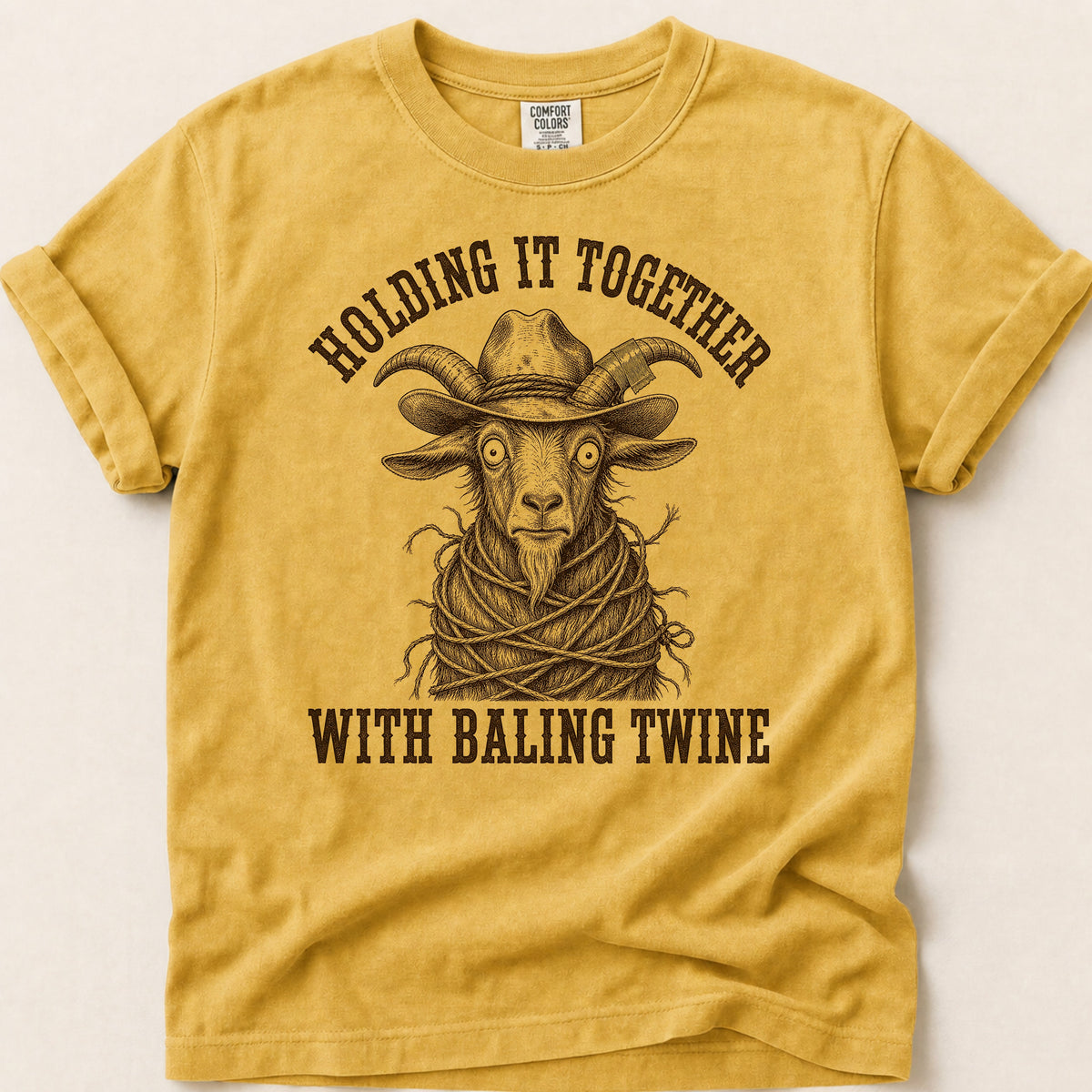 Baling Twine T-shirt on Mustard