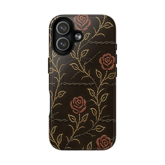 Barbed Wire Roses Magnetic Case