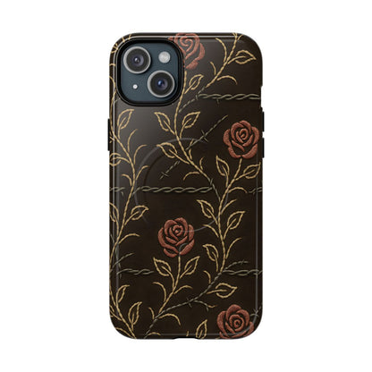 Barbed Wire Roses Magnetic Case