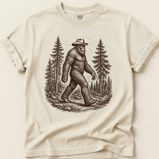 Bigfoot Portrait T-shirt on Ivory