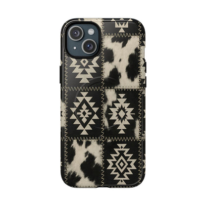 Black Aztec Patchwork Magnetic Case