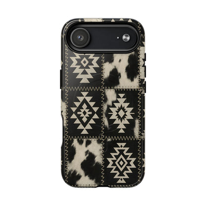 Black Aztec Patchwork Magnetic Case