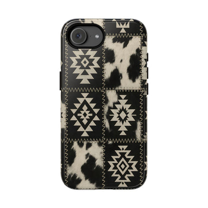 Black Aztec Patchwork Tough Case - iPhone 17e