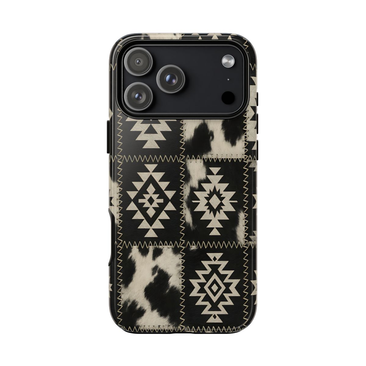 Black Aztec Patchwork Tough Case - iPhone 18 Pro Max