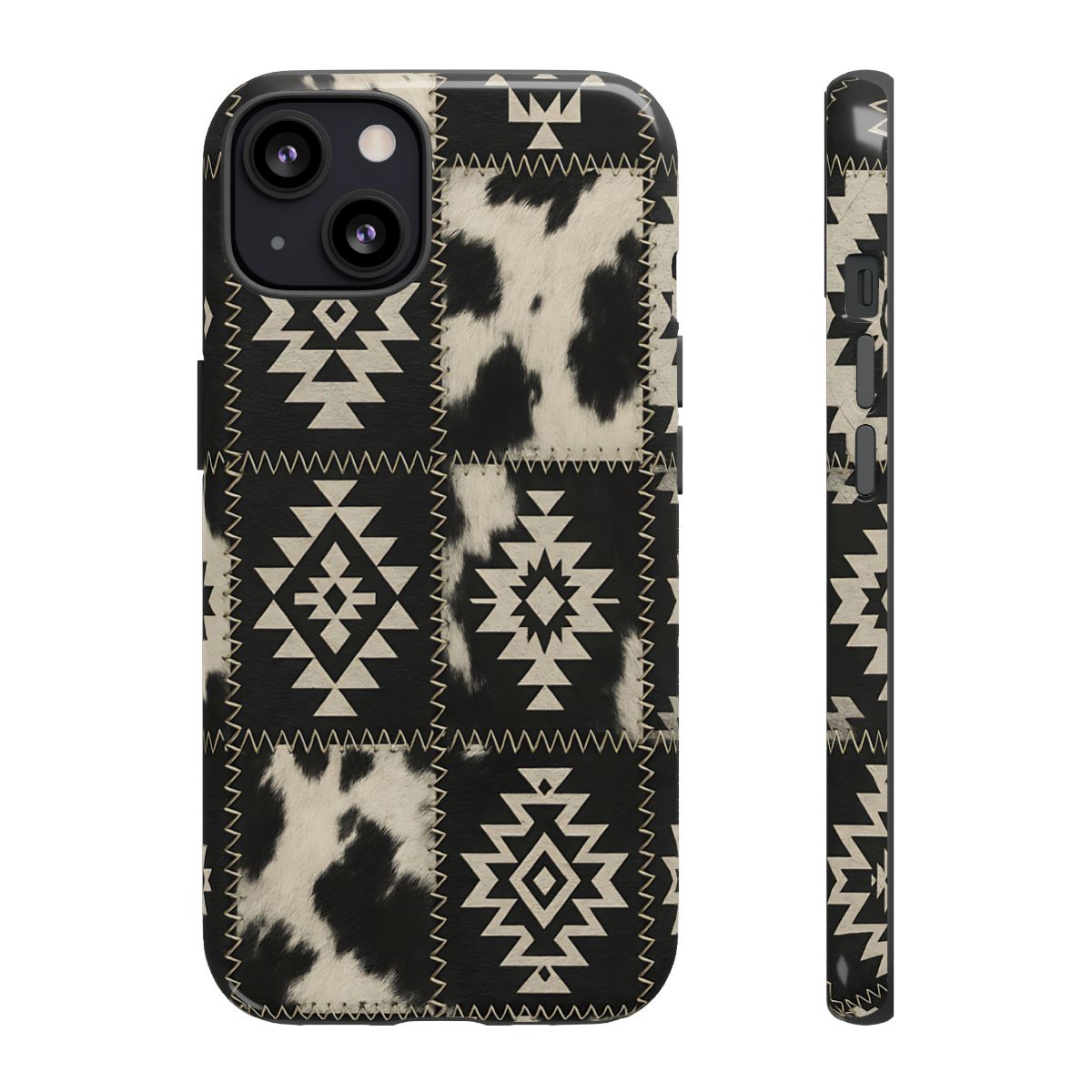Black Aztec Patchwork Tough Phone Case