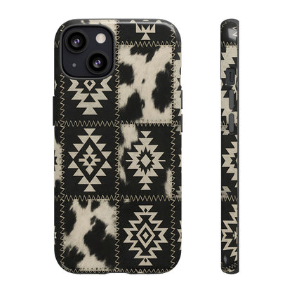 Black Aztec Patchwork Tough Phone Case