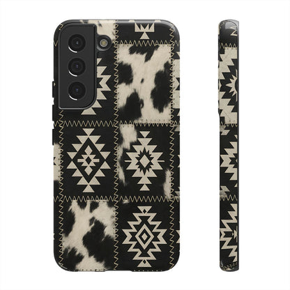 Black Aztec Patchwork Tough Phone Case