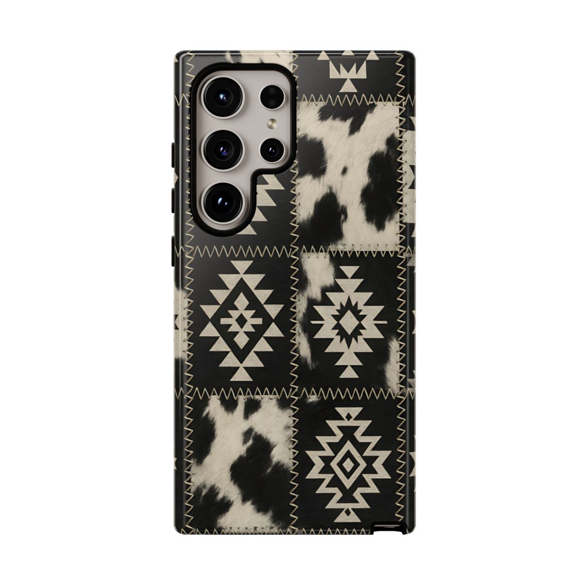 Black Aztec Patchwork Tough Phone Case