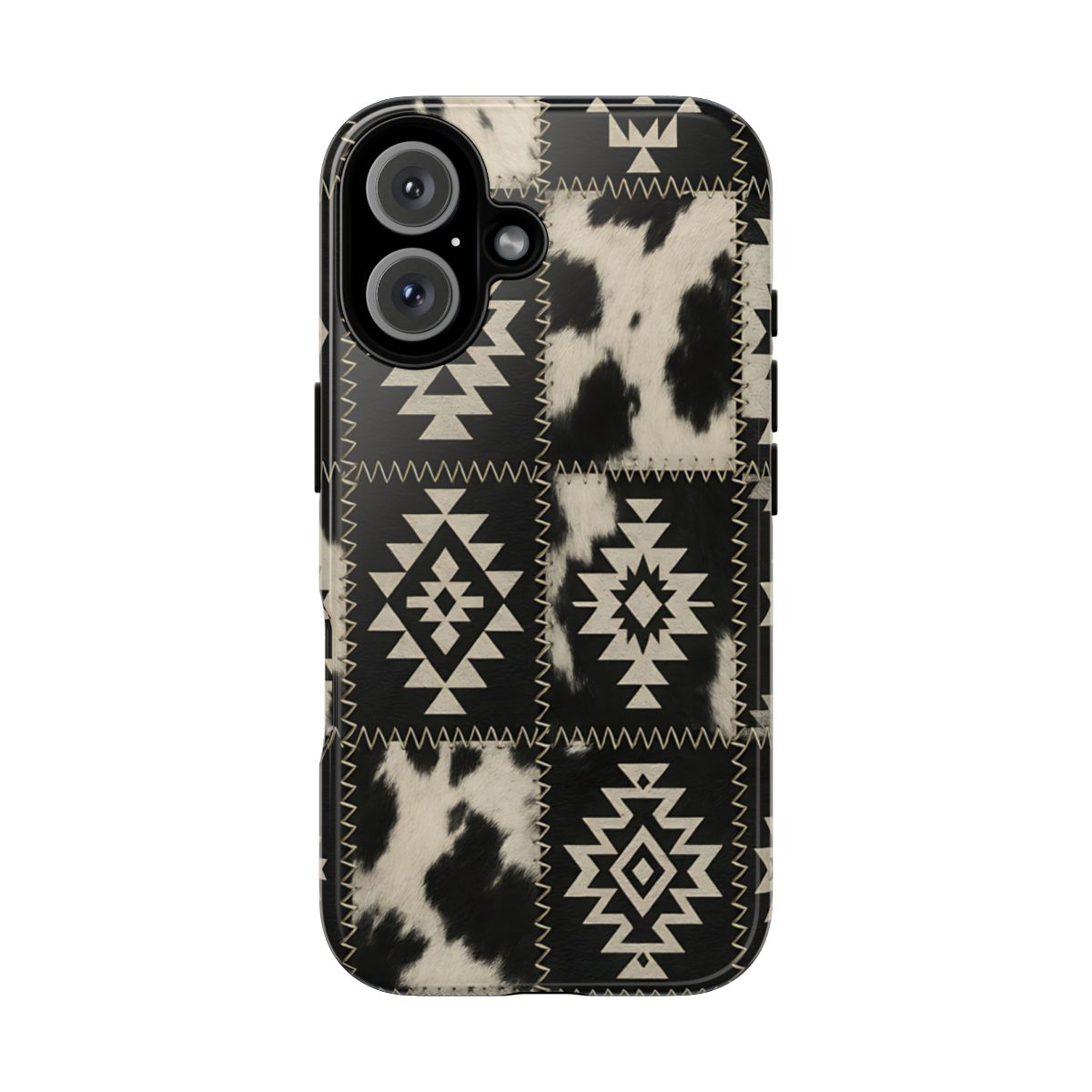 Black Aztec Patchwork Tough Phone Case