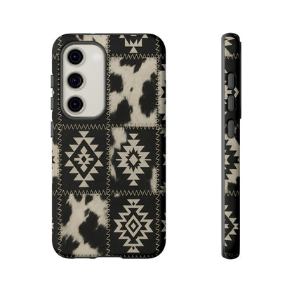 Black Aztec Patchwork Tough Phone Case