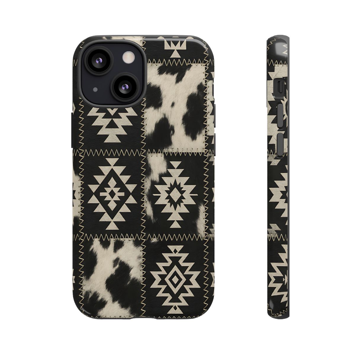 Black Aztec Patchwork Tough Phone Case