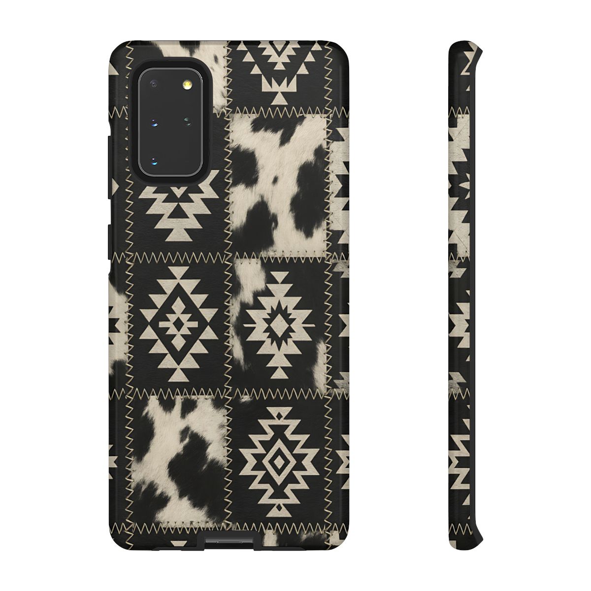 Black Aztec Patchwork Tough Phone Case