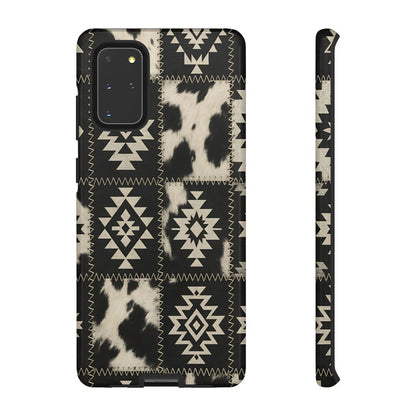 Black Aztec Patchwork Tough Phone Case