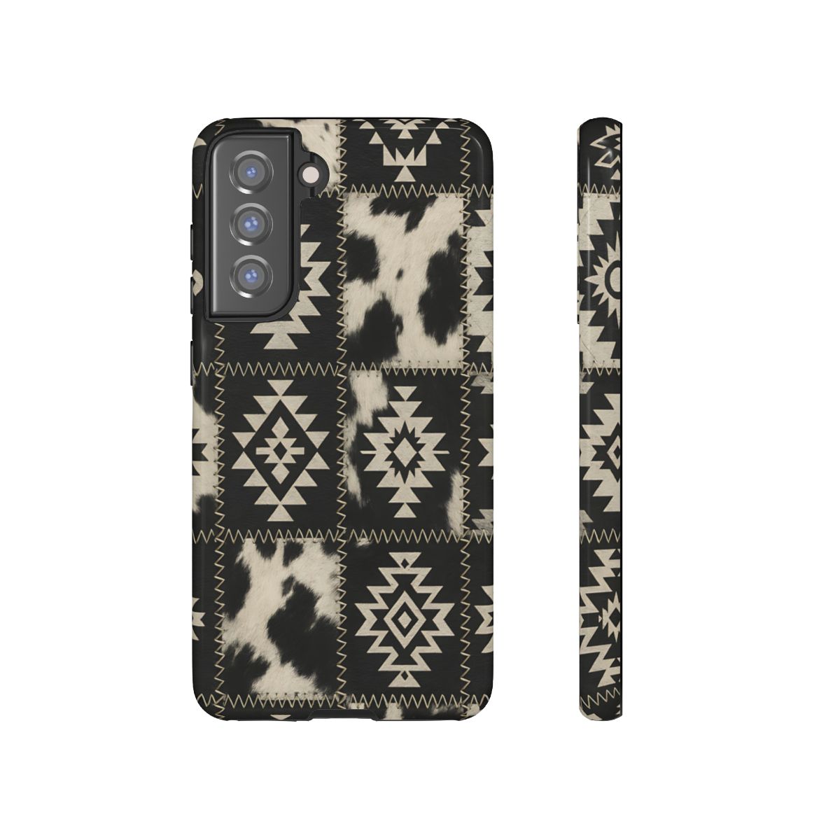 Black Aztec Patchwork Tough Phone Case
