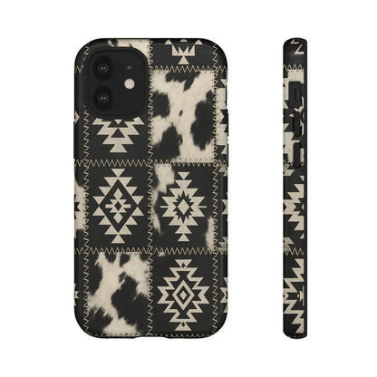 Black Aztec Patchwork Tough Phone Case