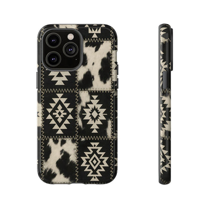 Black Aztec Patchwork Tough Phone Case