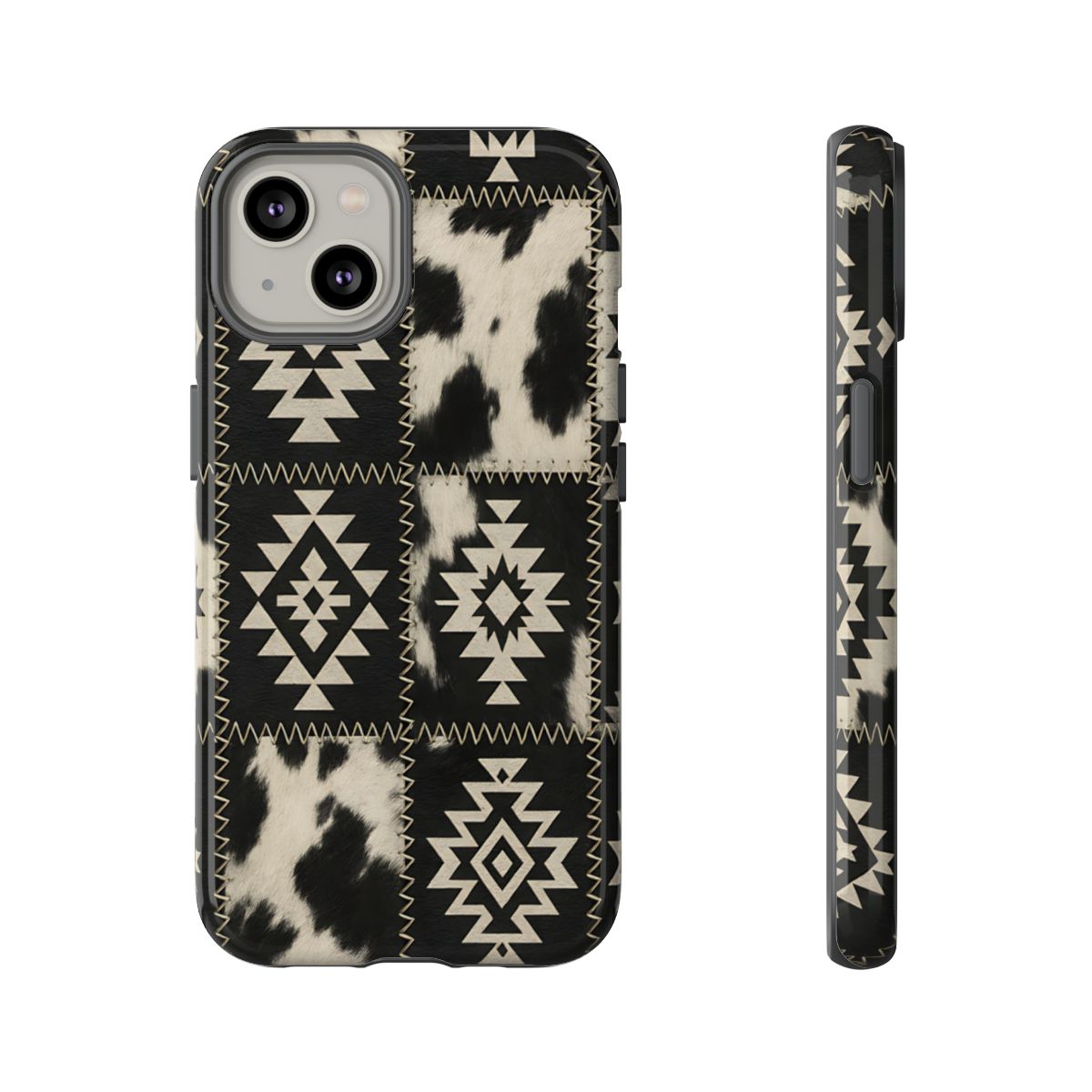 Black Aztec Patchwork Tough Phone Case