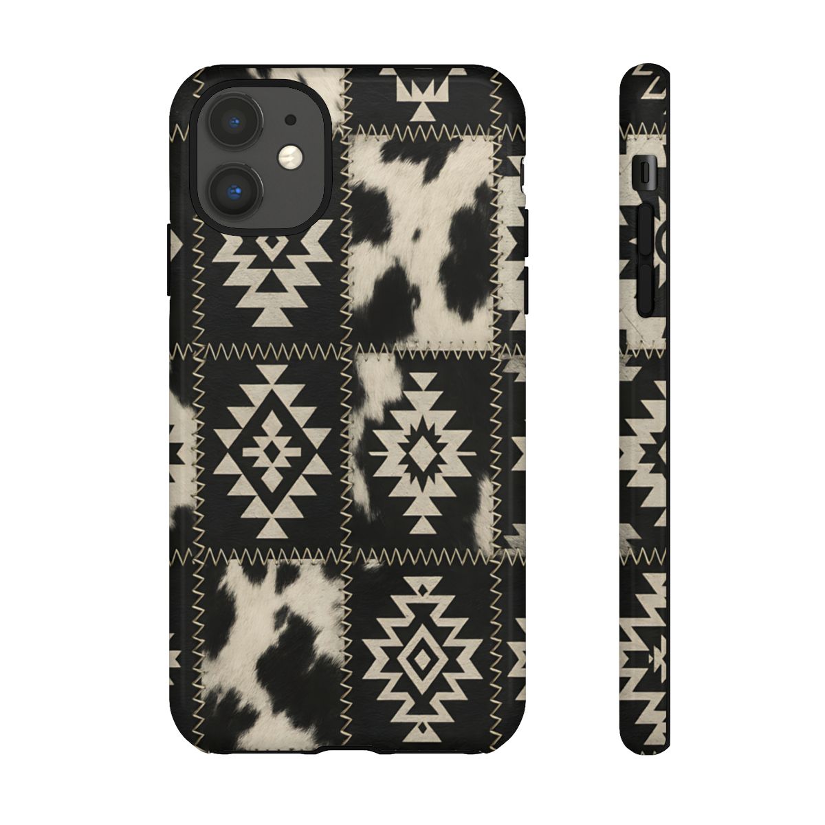 Black Aztec Patchwork Tough Phone Case