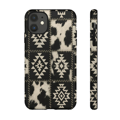 Black Aztec Patchwork Tough Phone Case