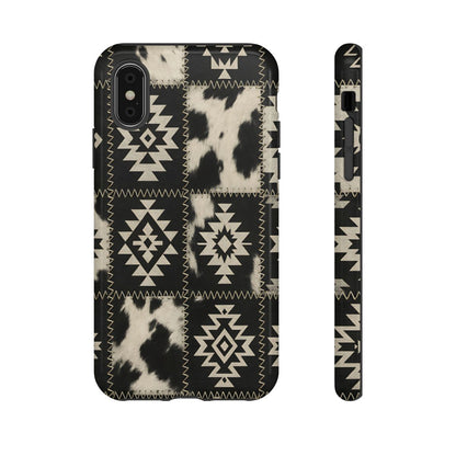 Black Aztec Patchwork Tough Phone Case