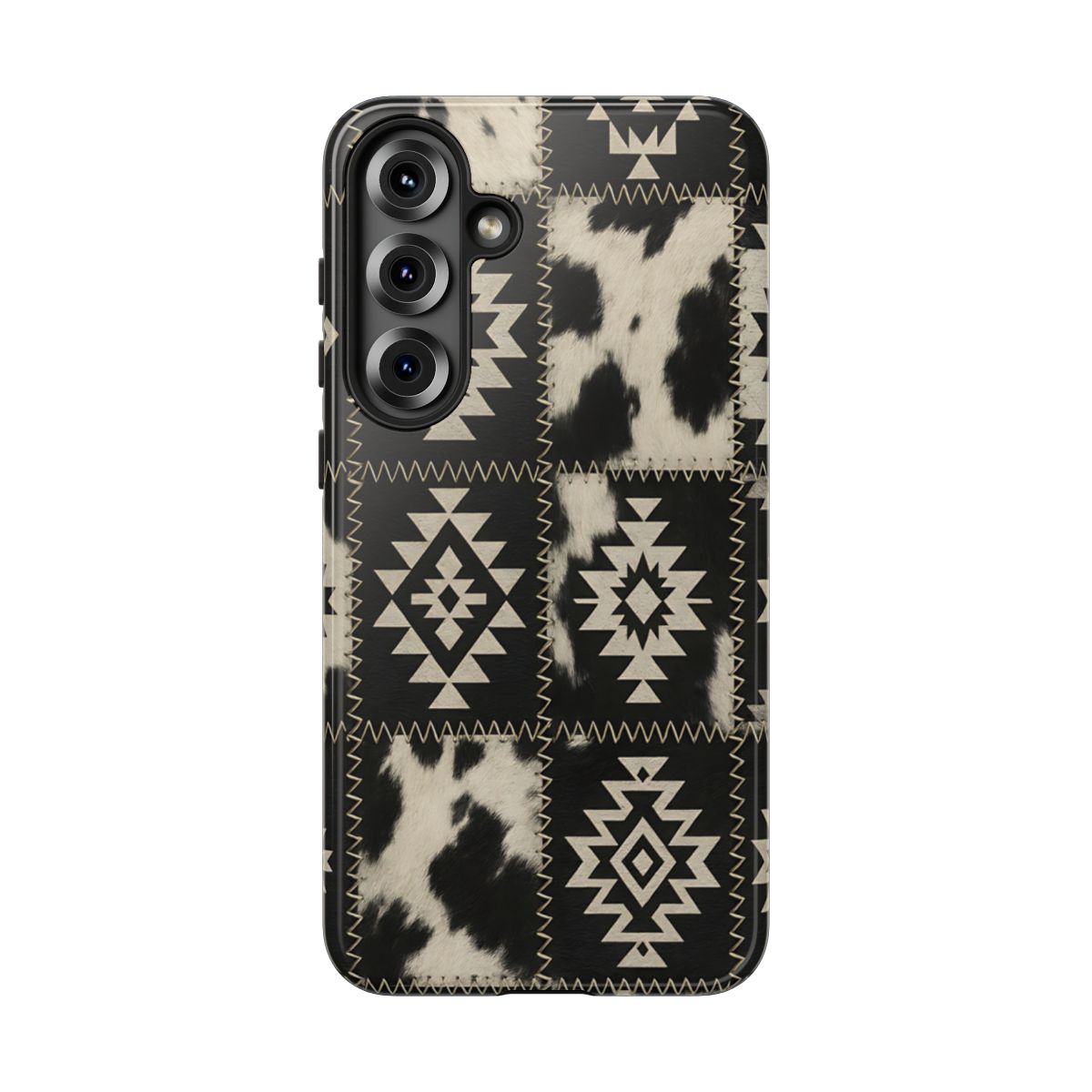 Black Aztec Patchwork Tough Phone Case