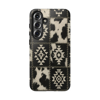 Black Aztec Patchwork Tough Phone Case
